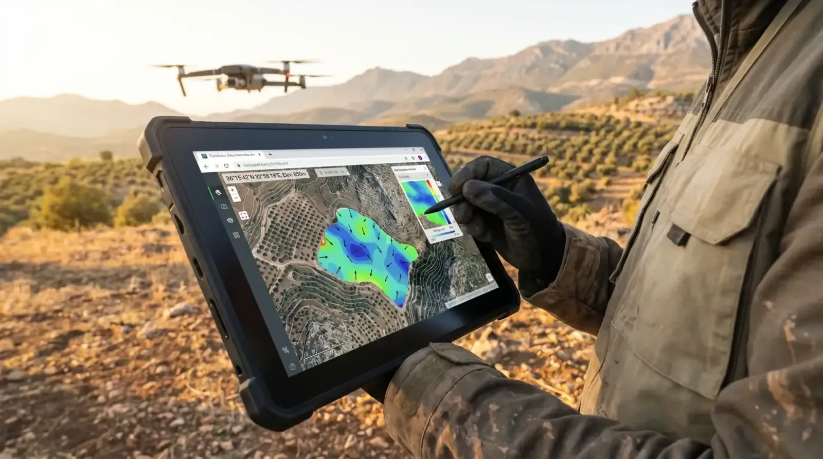 Uydu ve dron görüntüleriyle saha analizi