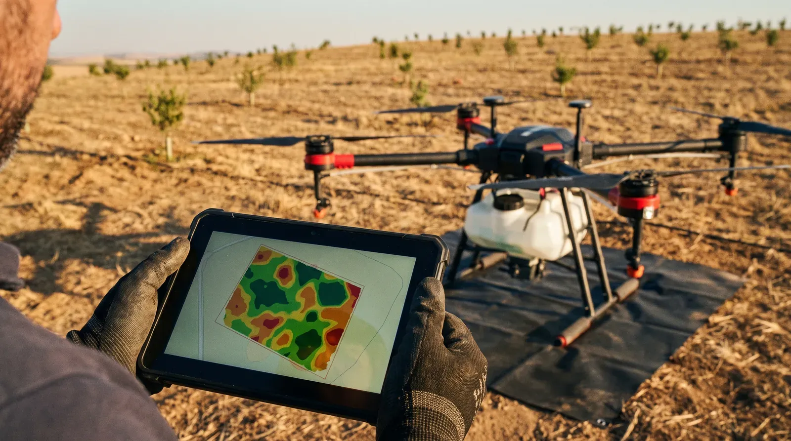 A survival map reviewed on a field tablet